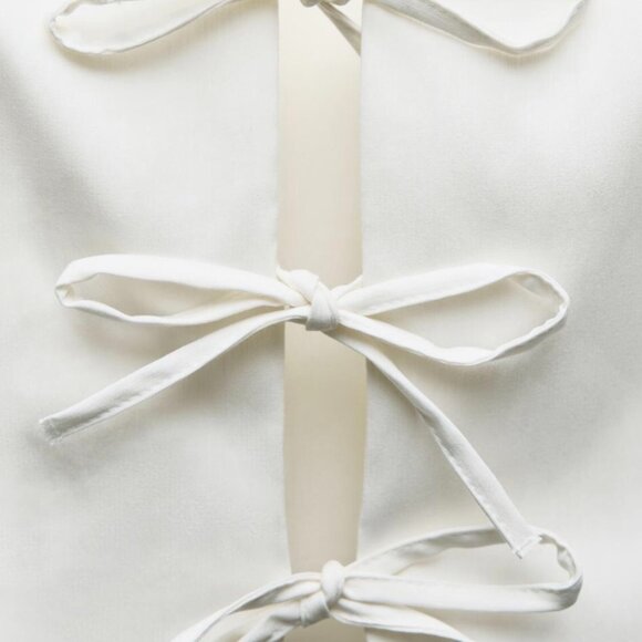 ZARA Women's Tied Vest(Ecru, US L / EUR L) - Picture 5 of 8